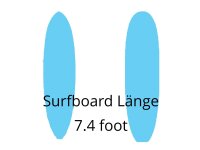 Surfboards mit einer Länge von 7.4...