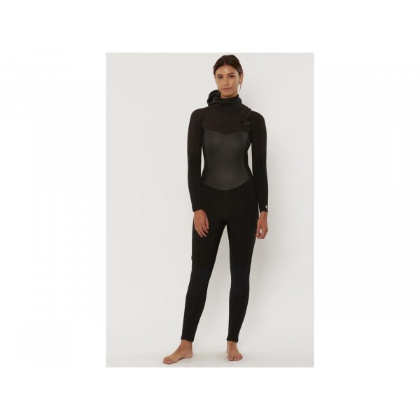 Sisstrevolution 7 SEAS 5.4mm Eco Wetsuit Chest Zip neoprene hooded woman Fullsuit black