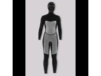 SISSTR Evolution 7 SEAS 5.4mm Eco Wetsuit Chest Zip Neopren Haube Frauen Fullsuit sort