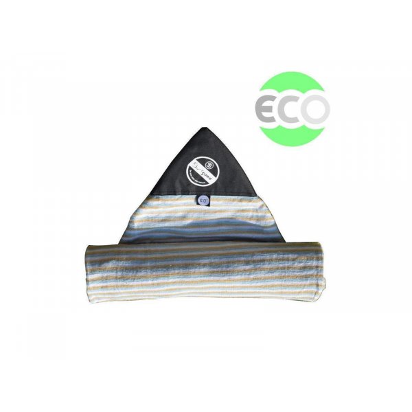 SURFGANIC Eco Surfboard Socke 8.0 Fish Gun Board beige blau gestreift