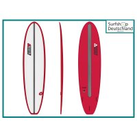 Surfboard CHANNEL ISLANDS X-lite2 Chancho Funboard Rails blau weiß rot