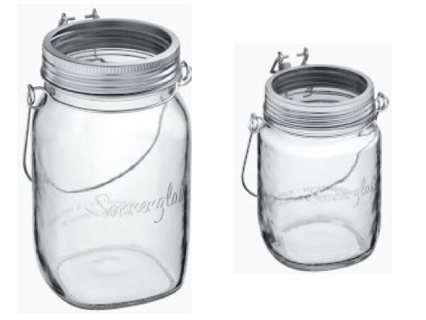 Glaslaterne mit Kabelbaum Sonnenglas Ersatzglas